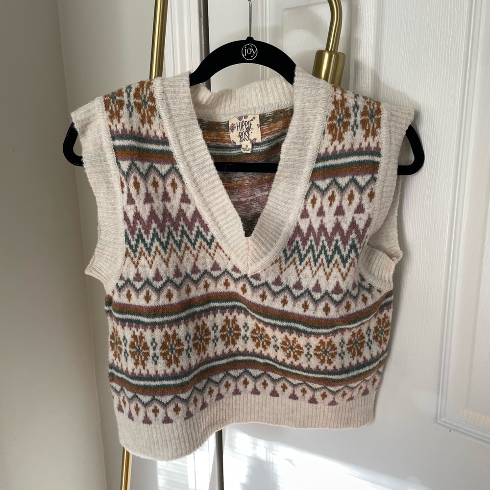Colorful Knit Sweater Vest